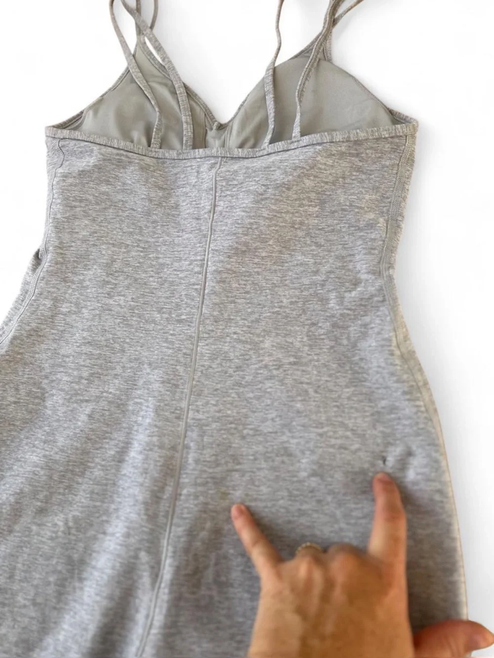 Alo Yoga Alosoft Suns Out Onesie Athleisure Grey V Neck Biker One Piece Woman M